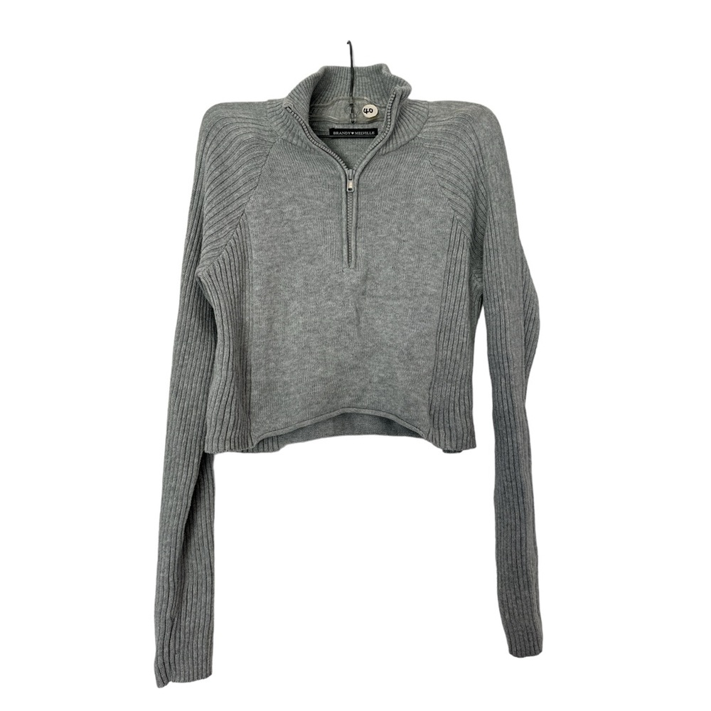 Brandy Melville Gray Zip-Up Sweater - Picture 1 of 1